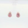 14K Rose Gold Stud Earrings w/ Pear-Shaped Lotus Garnets & Diamonds