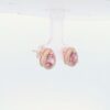 14K Rose Gold Stud Earrings w/ Pear-Shaped Lotus Garnets & Diamonds