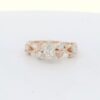 14K YG Floral Engagement Ring w/ Pear Shaped Center Diamond