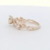 14K YG Floral Engagement Ring w/ Pear Shaped Center Diamond