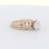 14K YG Floral Engagement Ring w/ Round Center Diamond
