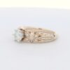 14K YG Floral Engagement Ring w/ Round Center Diamond