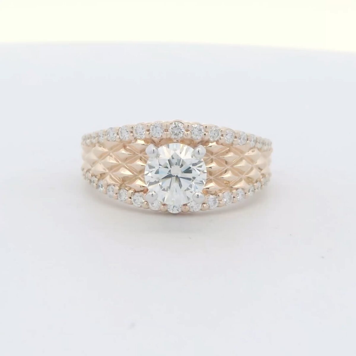 14K YG Diamond Engagement Ring w/ .96 ct. Round Center (1.46 tw.)