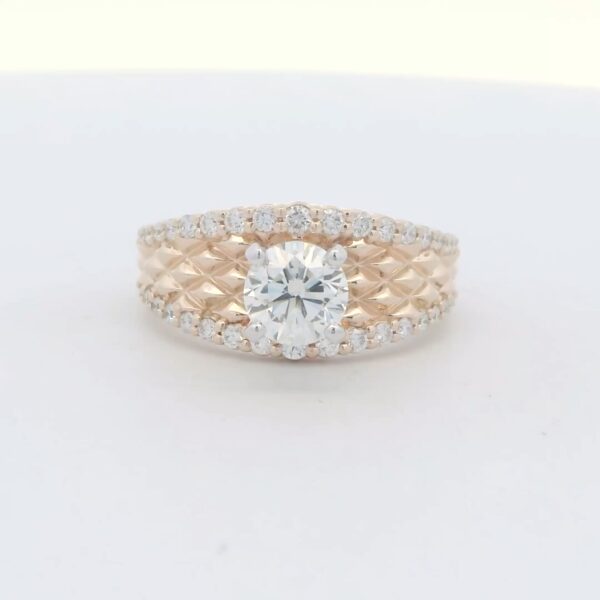 14K YG Diamond Engagement Ring w/ .96 ct. Round Center (1.46 tw.)