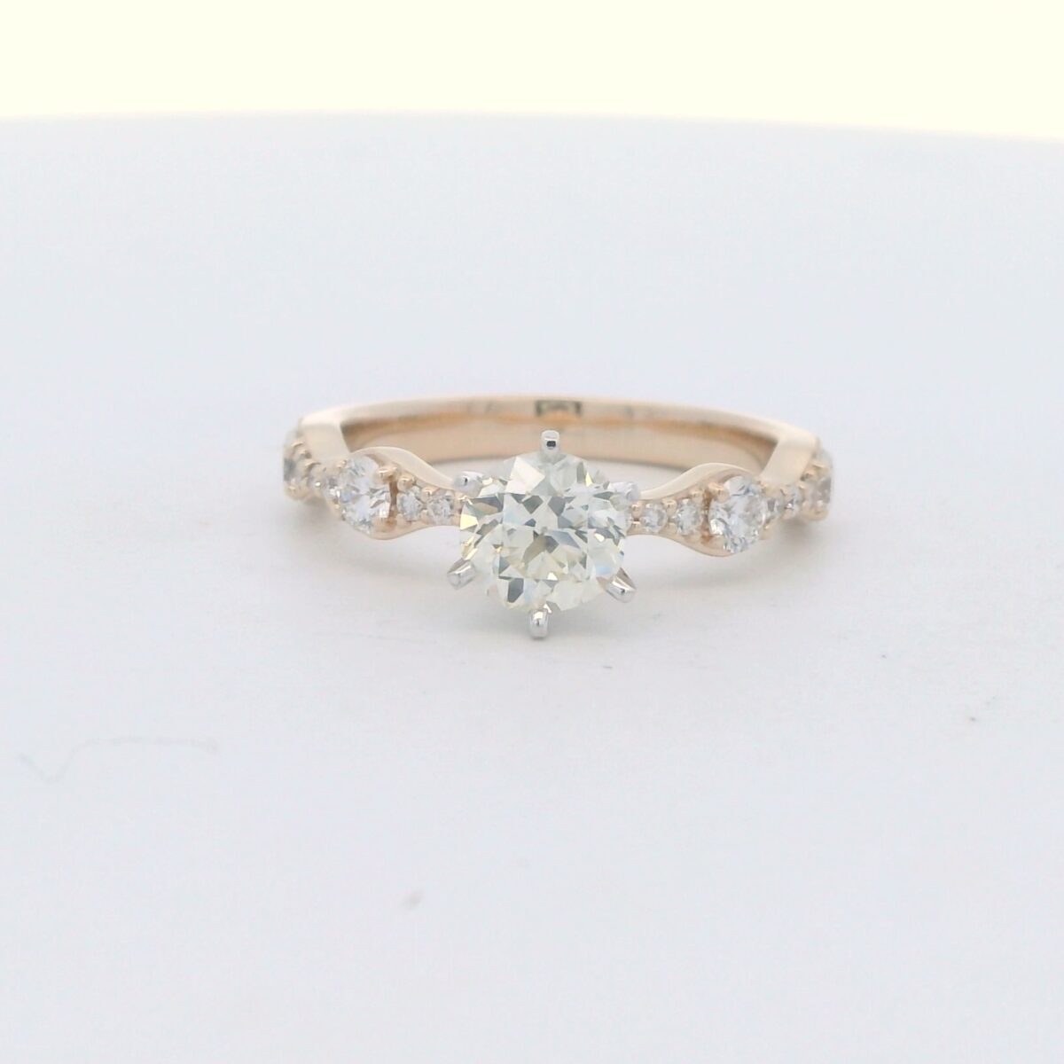 14K Yellow Gold Diamond Engagement Ring w/ .92 ct. Circular Cut Center (1.42 cttw.)