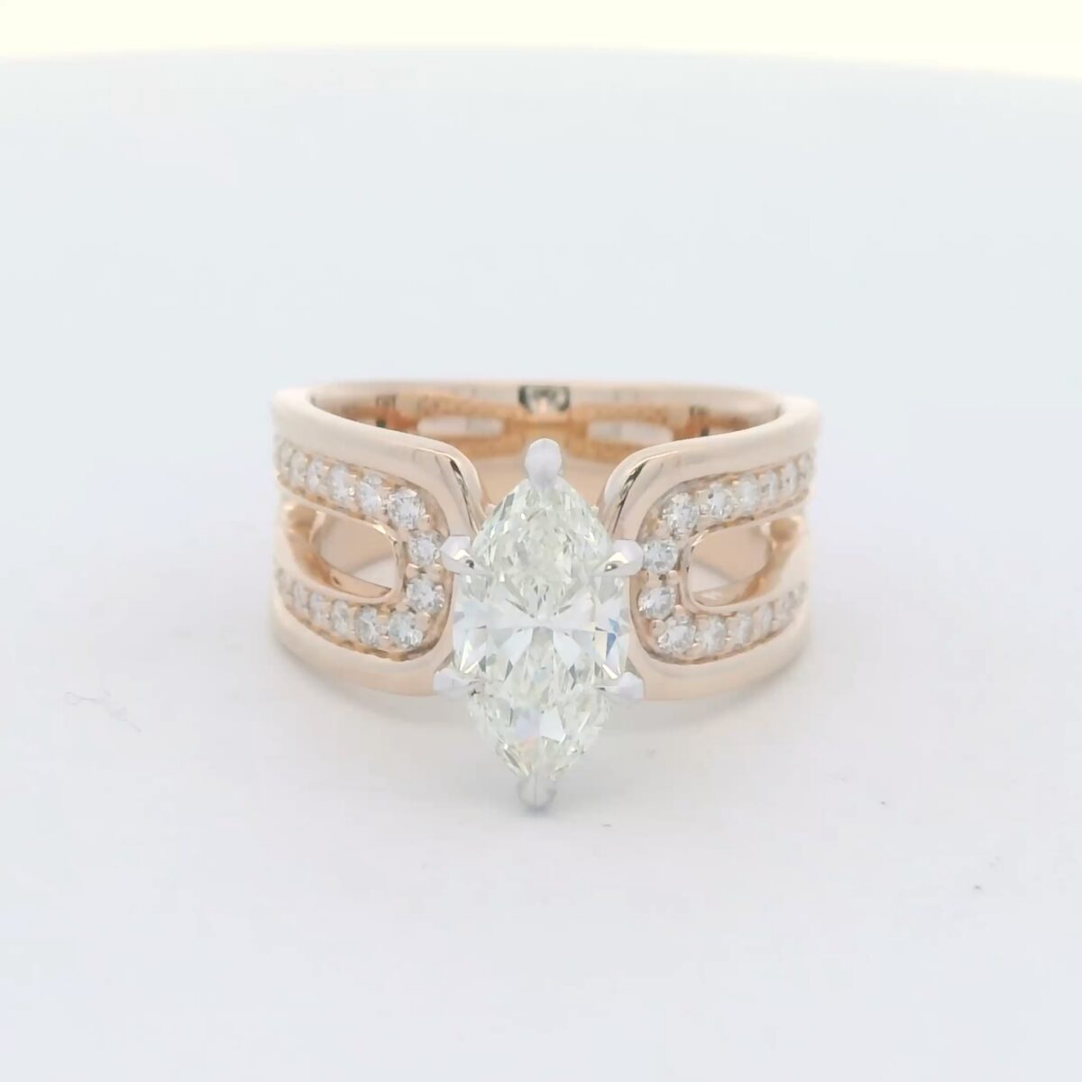 14K YG Marquise Diamond Engagement Ring (2.10 cttw.)