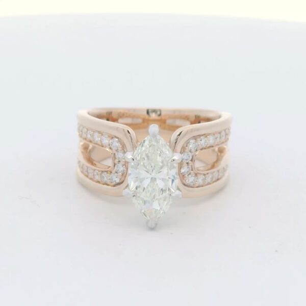 14K YG Marquise Diamond Engagement Ring (2.10 cttw.)