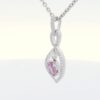 14K WG Oval Pink Sapphire & Diamond Pendant (.86 cttw.)