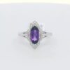14K WG Amethyst Cocktail Ring w/ Diamond Accents (1.06 tw.)