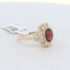 14K YG Cocktail Ring w/ 1.40 ct. Red Garnet & .16 tw. Diamonds