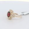 14K YG Cocktail Ring w/ 1.40 ct. Red Garnet & .16 tw. Diamonds