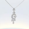 14K White Gold Dangle Necklace w/ .08 tw. Diamonds