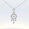 14K White Gold Dangle Necklace w/ .08 tw. Diamonds