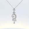 14K White Gold Dangle Necklace w/ .08 tw. Diamonds