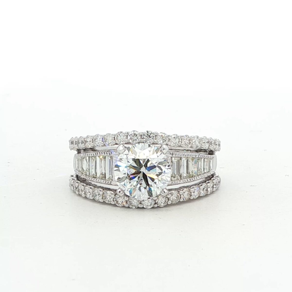 14K WG Diamond Engagement Ring w/ 2.01 ct. Round Brilliant Center & 1.43 tw. Setting (3.44 cttw.)