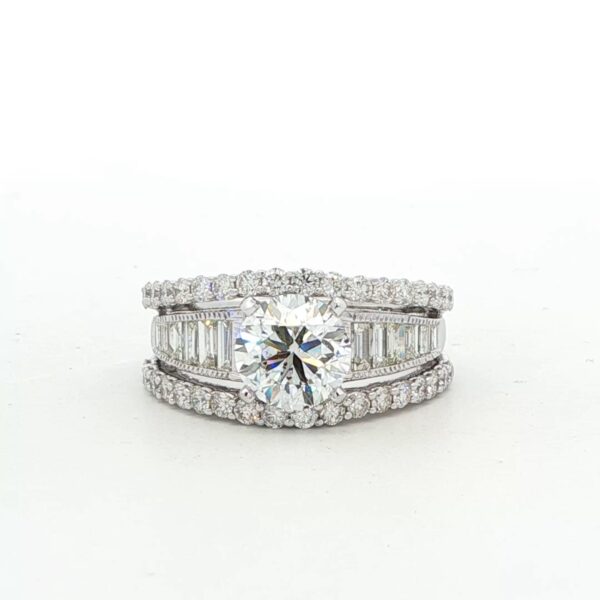 14K WG Diamond Engagement Ring w/ 2.01 ct. Round Brilliant Center & 1.43 tw. Setting (3.44 cttw.)