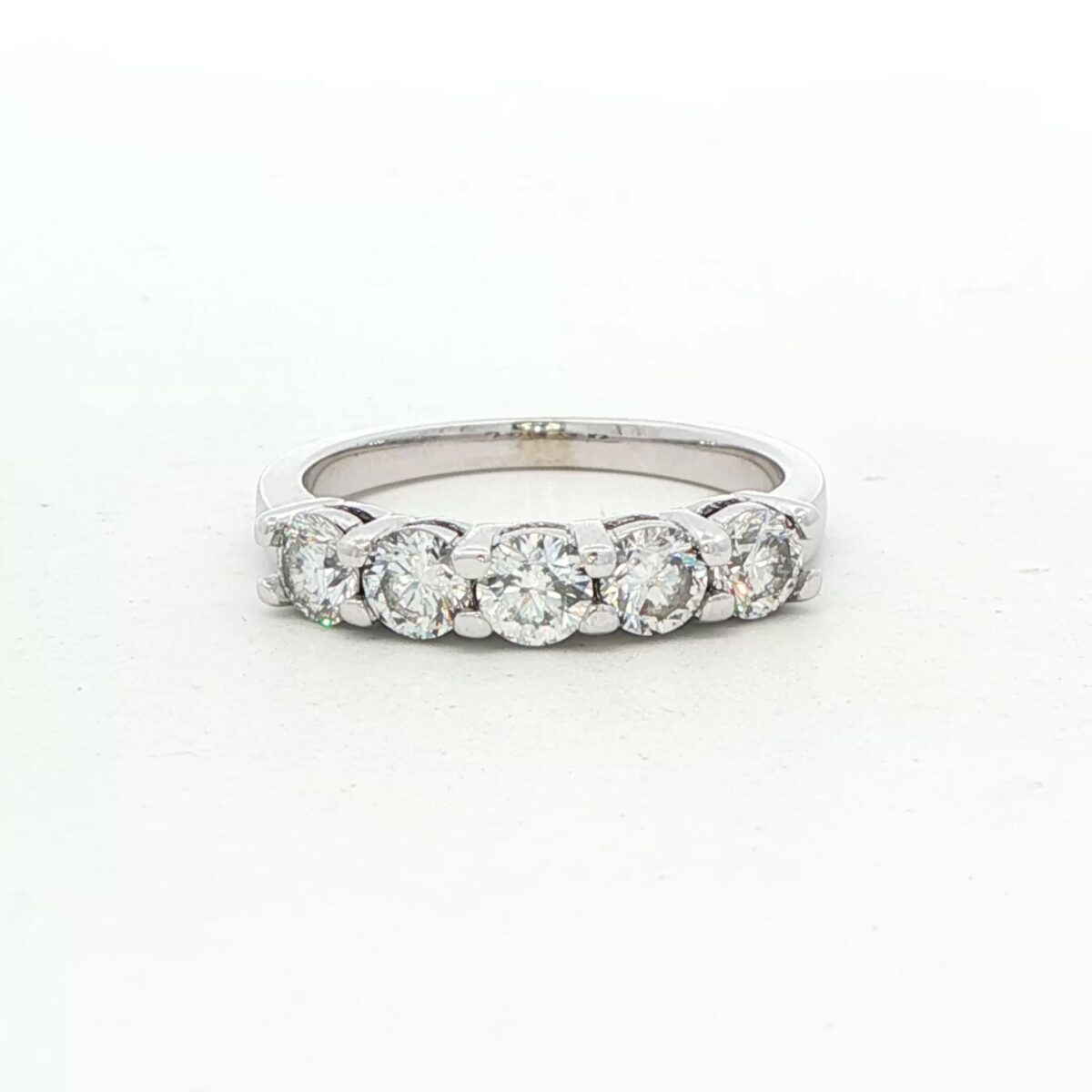 14K White Gold 5 Diamond Anniversary Ring (1.00 cttw.)