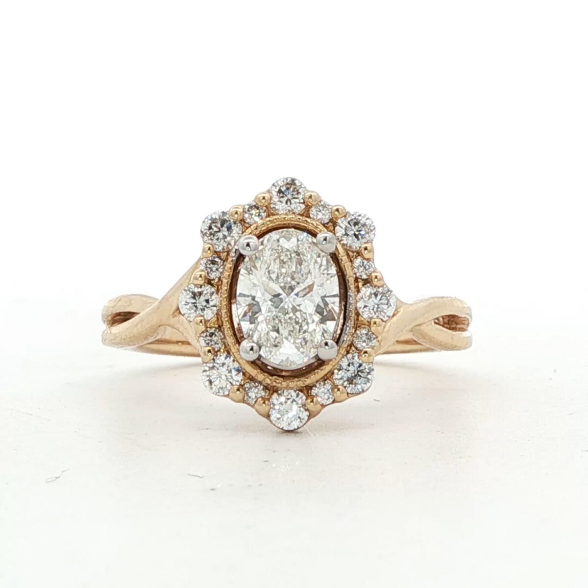 14K YG Oval Diamond Engagement Ring (1.13 cttw.)