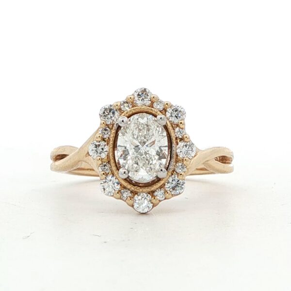 14K YG Oval Diamond Engagement Ring (1.13 cttw.)