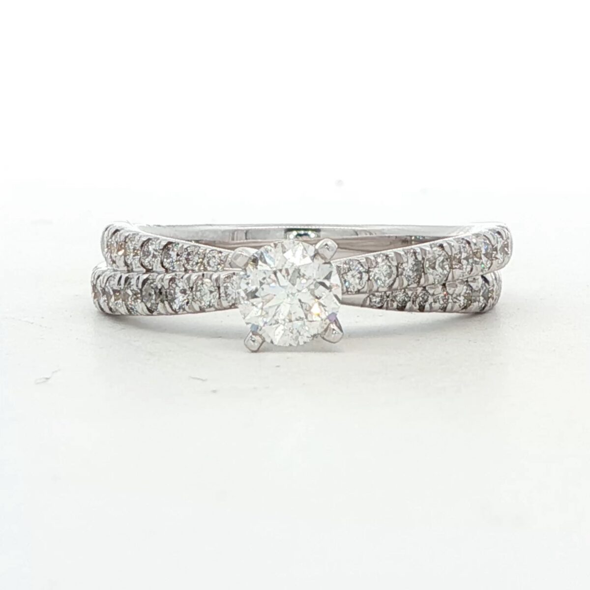 14K WG Diamond Engagement Ring w/ .50 ct. Round Brilliant Center (1.00 cttw.)
