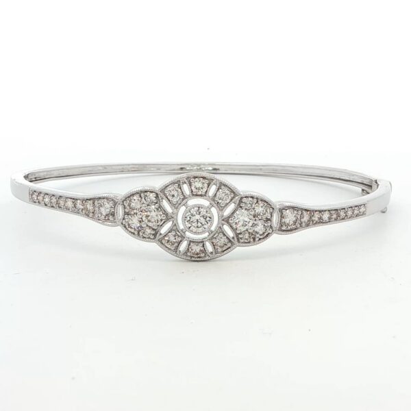 14k WG Bangle Bracelet w/ 2.00 cttw. Round Brilliant Diamonds