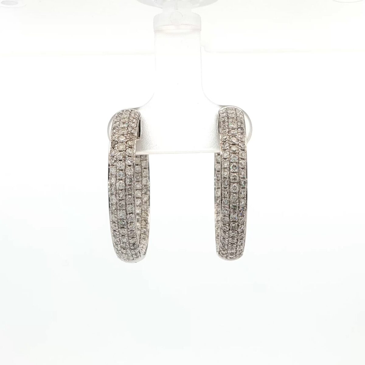 14k WG Diamond Hoop Earrings (2.51 cttw.)