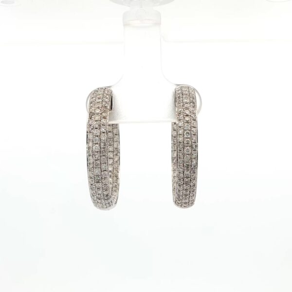 14k WG Diamond Hoop Earrings (2.51 cttw.)