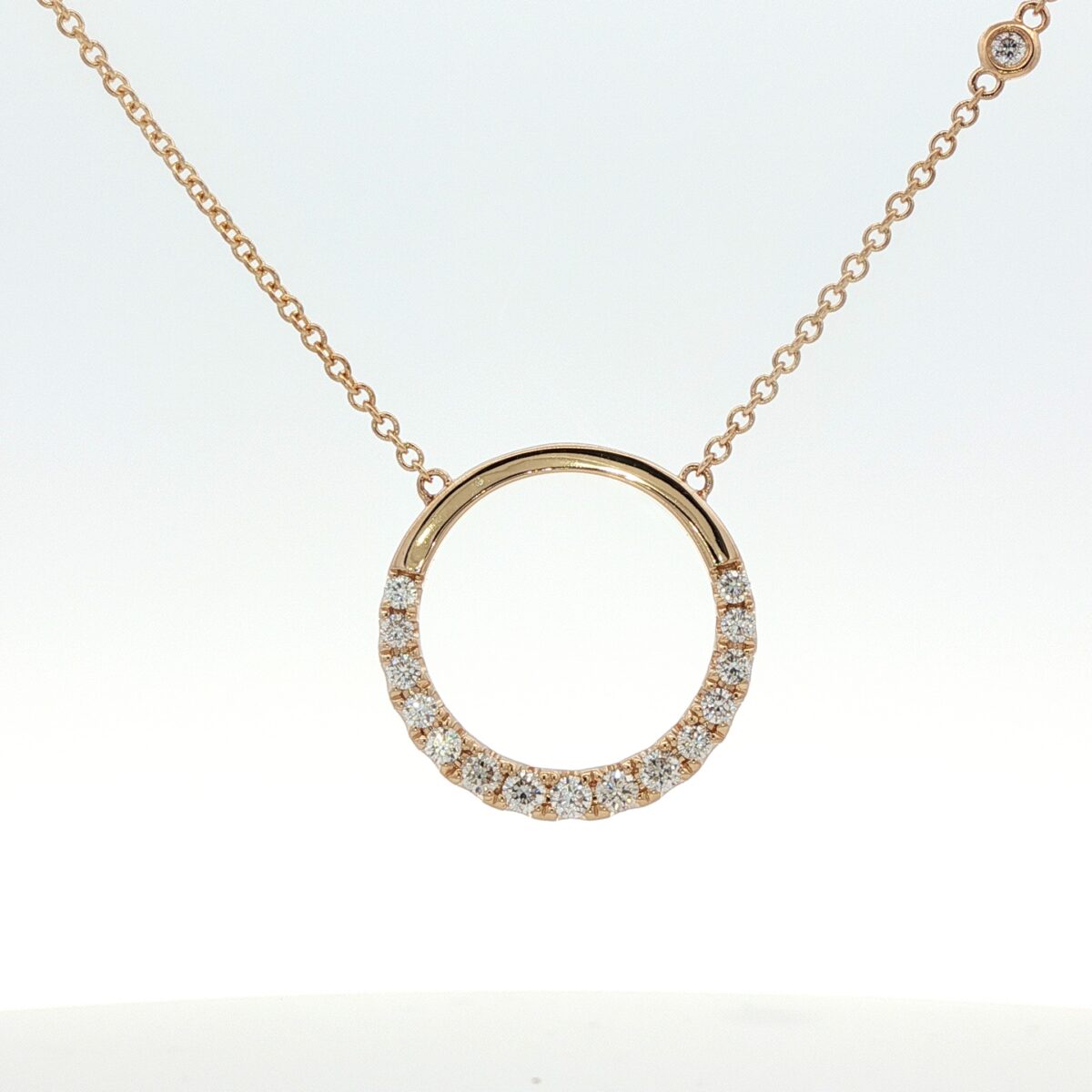 14K YG Diamond Circle Necklace (.39 cttw.)