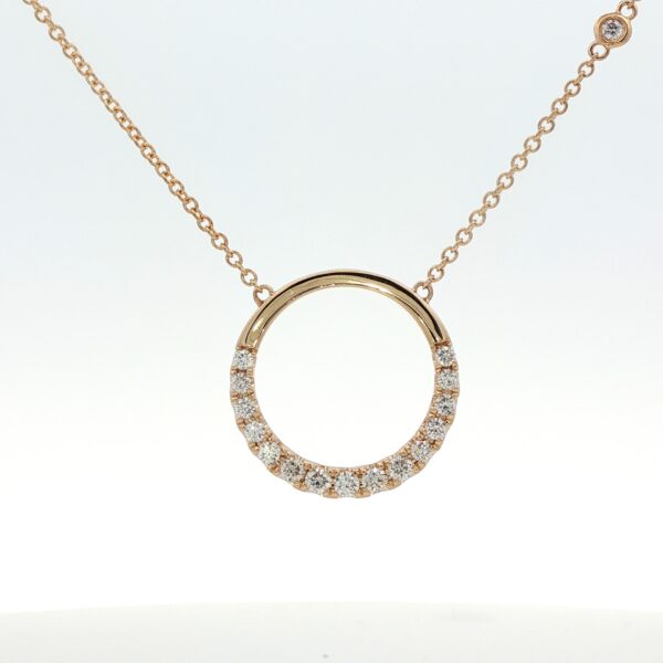 14K YG Diamond Circle Necklace (.39 cttw.)