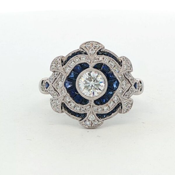 14K WG Diamond & Sapphire Ring (1.71 cttw.)