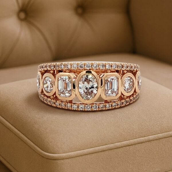 1.61 cttw. of stunning Oval, Emerald, and Round Brilliant Diamonds