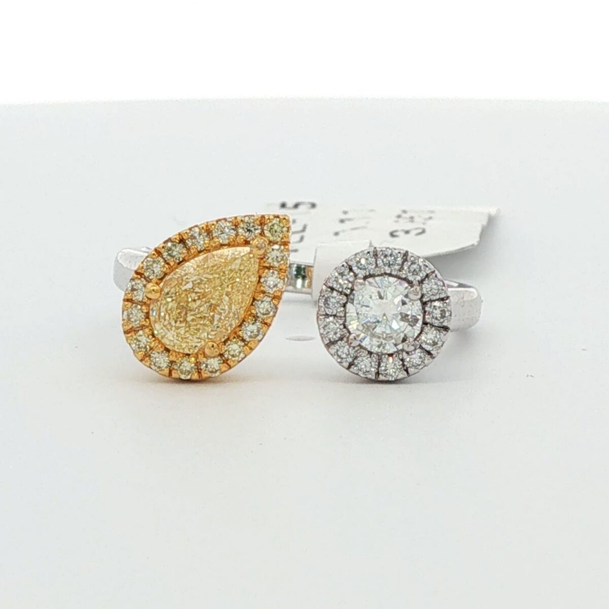 14K 2-Tone Fancy Yellow & White Diamond Bypass Ring (1.11 cttw.)