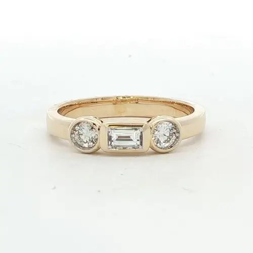 Ladies 14k Yellow Gold Past, Present, & Future Diamond Ring (.49 cttw.)