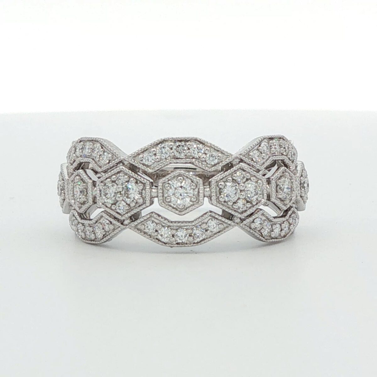 14K WG Geometric Diamond Ring (.50 cttw.)