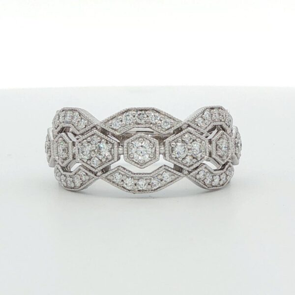 14K WG Geometric Diamond Ring (.50 cttw.)