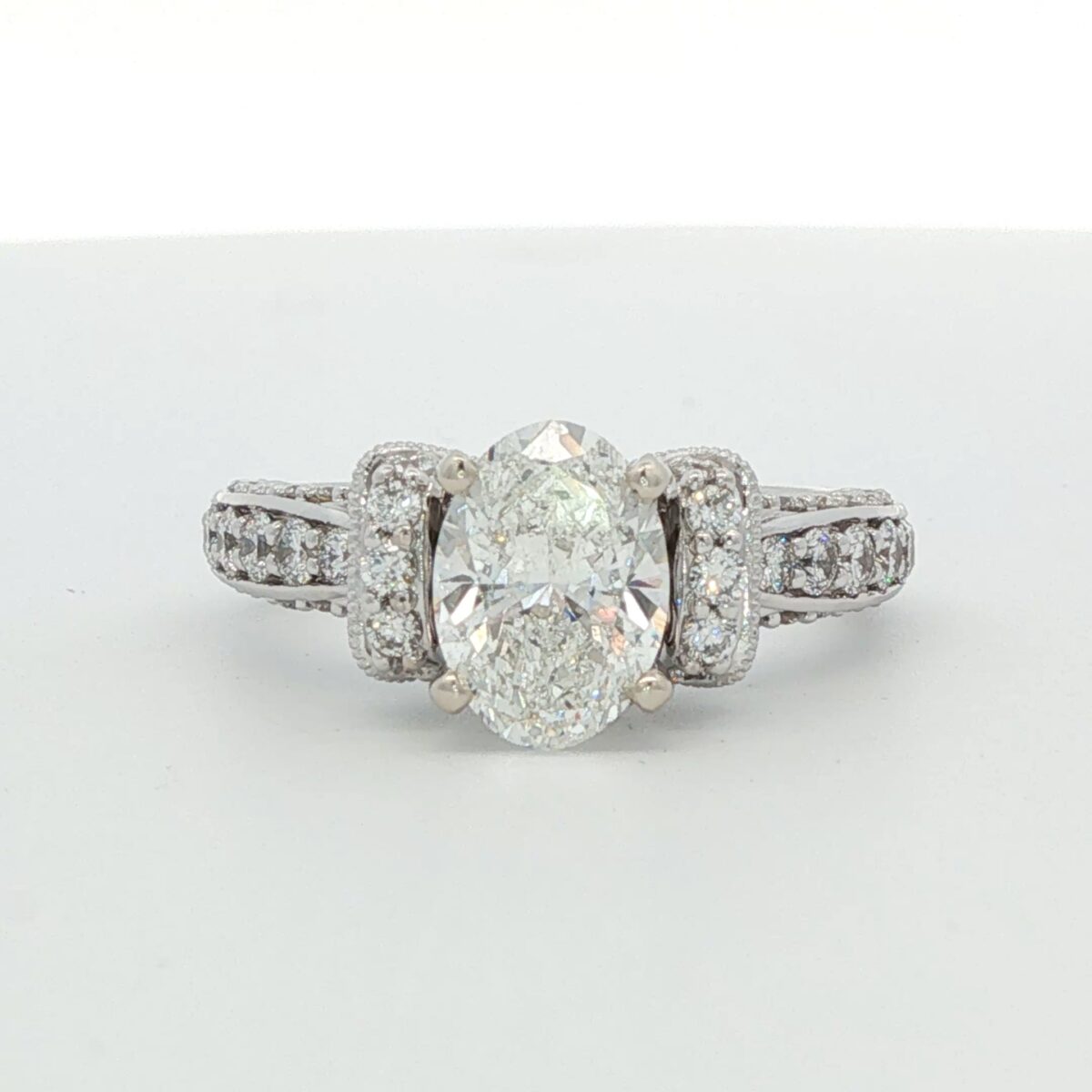 14K WG Engagement Ring w/ 1.51 ct. Oval Diamond (2.51 cttw.)