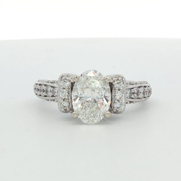 14K WG Engagement Ring w/ 1.51 ct. Oval Diamond (2.51 cttw.)