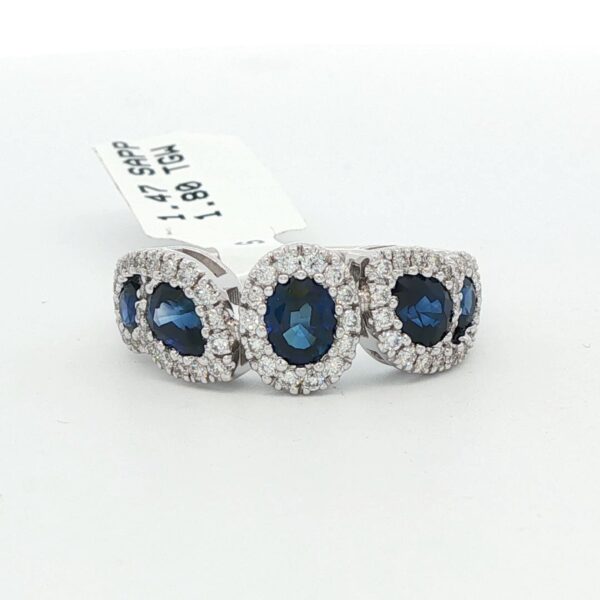 14K WG Sapphire & Diamond Ring (1.80 tgw.)
