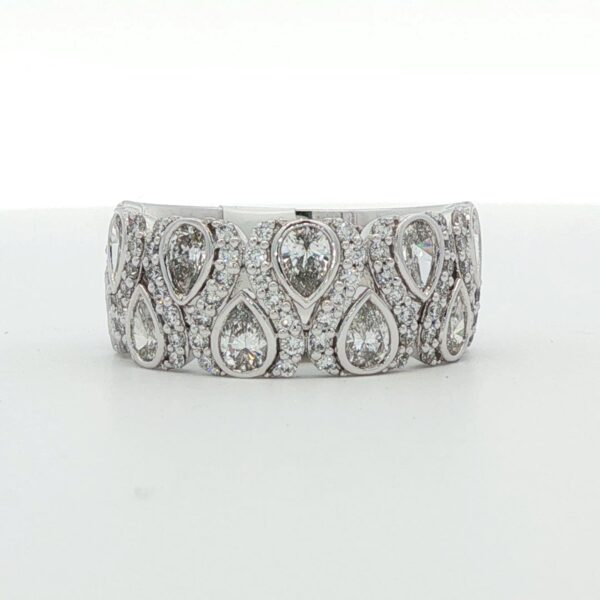 14K WG Alternating Pear Shaped Diamond Ring (1.47 cttw.)