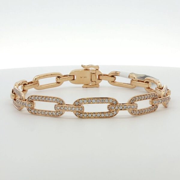 14K YG Diamond Paperclip Chain Bracelet (.98 cttw.)
