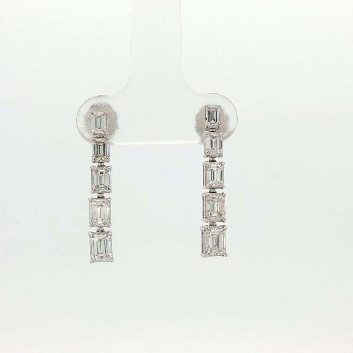 14K WG Em Cut Dangle Earrings (1.90 cttw.)