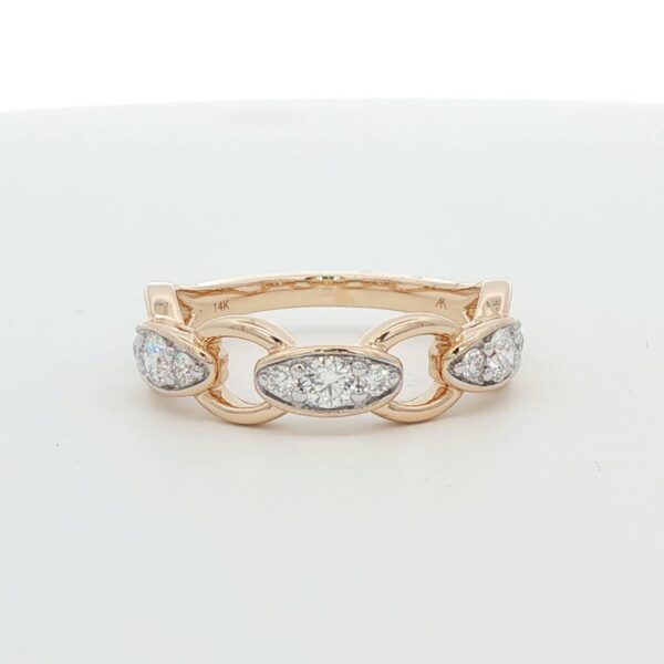 14K YG Chain Link Diamond Ring (.40. cttw.)